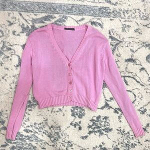 Brandy Melville Light Pink Button-Up Cardigan